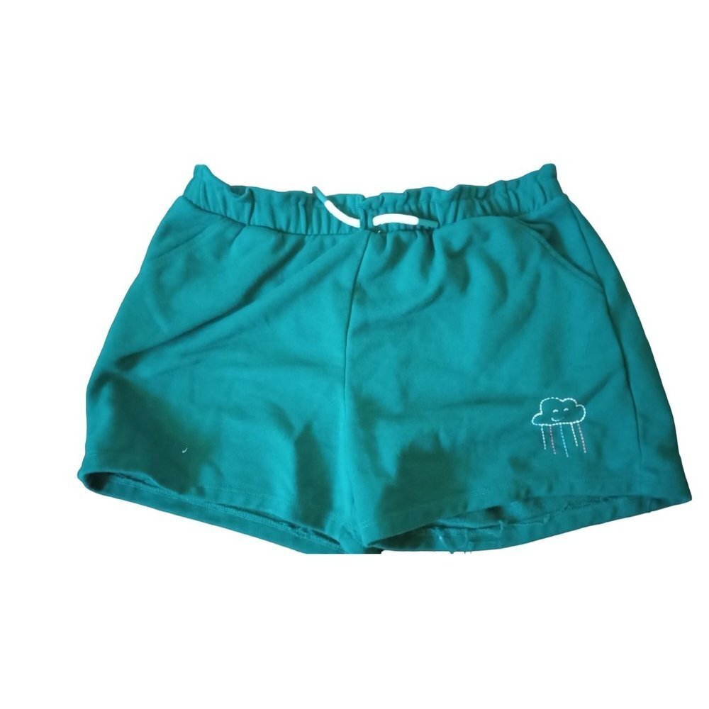 Dip kids forest green rainy cloud drawing‎ shorts